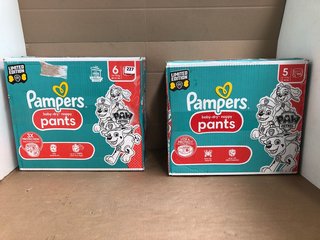 2 X BOXES OF PAMPERS 6 PIECE BABY DRY NAPPY PANTS: LOCATION - H13