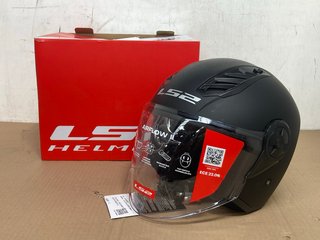 L52 HELMETS BLACK OPEN FACE MOTORCYCLE HELMET - SIZE- LARGE: LOCATION - H12