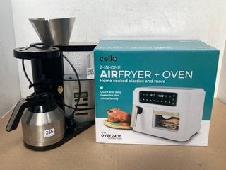 AROMA ELEGANCE COFFEE MIXER AND MACHINE TO INCLUDE CELLO 2 IN ONE AIR FRYER + OVEN THE OVERTURE COLLECTION: LOCATION - H10