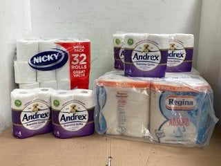 QTY OF ASSORTED TISSUES TO INCLUDE ANDREX SUPREME QUILTS: LOCATION - H10