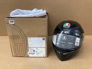 AGV MOTORCYCLE HELMET IN BLACK - SIZE- MEDIUM: LOCATION - H8