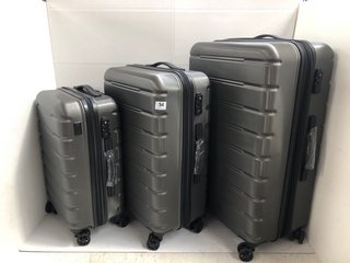 3-PIECE HARDSHELL 360 SWIVEL SUITCASES IN DARK GREY: LOCATION - WH1