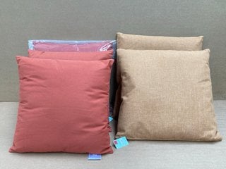 5 X JOHN LEWIS & PARTNERS OUTDOOR CUSHIONS IN VARIOUS COLOURS: LOCATION - G8