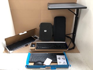 6 X ASSORTED COMPUTER ITEMS TO INCLUDE BLACK HP 230 WIRELESS MOUSE AND KEYBOARD: LOCATION - WH1