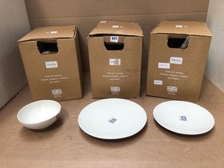 3 X DENBY 12 PIECE DINNERWARE SETS IN WHITE ( 2 BOXES ARE INCOMPLETE): LOCATION - G13