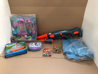 QTY OF ASSORTED TOYS AND GAMES TO INCLUDE NERF ELITE 2.0 EAGLE POINT RD-8: LOCATION - WH2