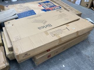 PALLET OF ASSORTED INCOMPLETE FURNITURE ITEMS TO INCLUDE BIRLEA 135CM PHOENIX OTTOMAN BED IN NAVY BLUE (BOX 1): LOCATION - A8 (KERBSIDE PALLET DELIVERY)