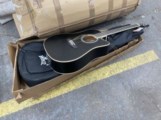 WINZZ BY AILEEN AF168C-41-BK FULL SIZE 41" ACOUSTIC GUITAR WITH CARRY CASE IN MATTE BLACK: LOCATION - B8