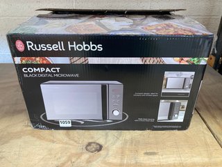 RUSSELL HOBBS COMPACT BLACK DIGITAL MICROWAVE - MODEL: RHM2076B: LOCATION - AR5