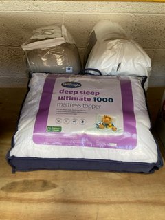 3 X ASSORTED BEDDING TO INCLUDE SILENT NIGHT DEEP SLEEP ULTIMATE 100 SINGLE MATTRESS TOPPER: LOCATION - AR6