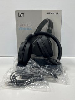 SENNHEISER HD450 BT WIRELESS HEADPHONES (ORIGINAL RRP - £129) IN BLACK: MODEL NO SEBT4 (WITH BOX, CARRY BAG, AUX & CHARGING CABLE) [JPTM123062]