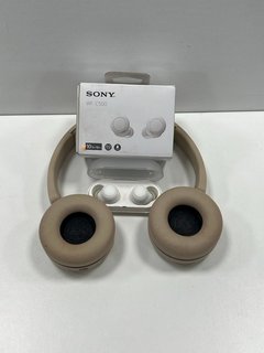 SONY WF-C500 + WH-CH520 WIRELESS EARPHONES IN WHITE/BEIGE. [JPTM123126]