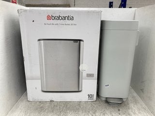 2 X ASSORTED WASTE BINS TO INCLUDE BRABANTIA 60L INNER BUCKET BO TOUCH BIN: LOCATION - E10