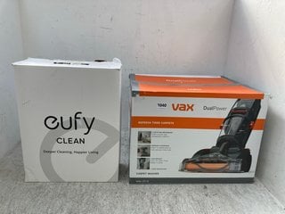 EUFY CLEAN ROBOTIC VACUUM CLEANER TO INCLUDE VAX DUAL POWER CARPET WASHER MODEL: W86-DP-B: LOCATION - E9