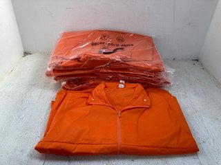 QTY OF SOL'S CHILDRENS WATERPROOF ZIP UP JACKETS IN ORANGE SIZE: 9 - 11 YRS: LOCATION - E6