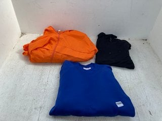 QTY OF ASSORTED CHILDRENS CLOTHING TO INCLUDE SOL'S WATERPROOF ZIP UP JACKETS IN ORANGE SIZE: 5 - 6 AND 12 - 14 YRS: LOCATION - E6