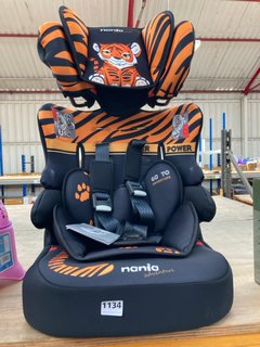 NANIA ADVENTURE HIGHBACK CHILDRENS CAR SEAT IN BLACK/ORANGE: LOCATION - E3