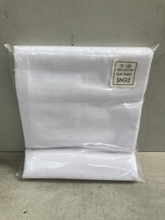 QTY OF SINGLE SIZED FLAT SHEETS IN WHITE: LOCATION - E3