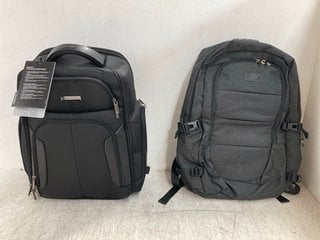 SAMSONITE XBR LAPTOP BACKPACK TO INCLUDE VSNOON CANVAS BACKPACK IN BLACK: LOCATION - H7