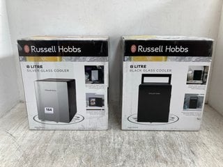 2 X RUSSELL HOBBS 8L SILVER GLASS COOLERS: LOCATION - H8