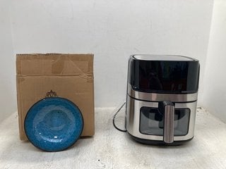 AIR FRYER TO INCLUDE SET OF 4 VINYL PAINTED BOWLS IN BLUE: LOCATION - F4