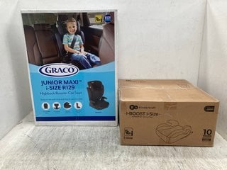 GRACO JUNIOR MAXI I - SIZE R129 HIGH BACK BOOSTER CAR SEAT TO INCLUDE KINDERKRAFT I - BOOST I - SIZE CHILDRENS CAR SEAT: LOCATION - F11