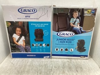 GRACO JUNIOR MAXI I - SIZE R129 HIGH BACK BOOSTER CAR SEAT TO INCLUDE GRACO AFFIX LX GROUP 2/3 HIGHBACK BOOSTER SEAT: LOCATION - F11