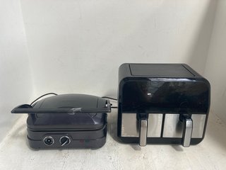 2 X ASSORTED KITCHEN APPLIANCES TO INCLUDE DUAL DRAWER AIR FRYER IN BLACK: LOCATION - H0