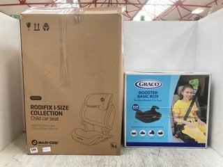 MAXI COSI RODIFIX I - SIZE COLLECTION CHILDRENS CAR SEAT TO INCLUDE GRACO BOOSTER BASIC R129 BACKLESS BOOSTER CAR SEAT: LOCATION - F12