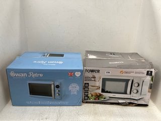 SWAN RETRO 800W MICROWAVE TO INCLUDE TOWER 20L 800W MANUAL MICROWAVE: LOCATION - F15