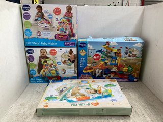 4 X ASSORTED CHILDRENS TOYS TO INCLUDE 2 X VTECH FIRST STEPS BABY WALKERS: LOCATION - G1