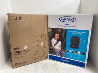 MAXI COSI TANZA I - SIZE CHILDRENS CAR SEAT TO INCLUDE GRACO AFFIX GROUP 2/3 HIGHBACK BOOSTER SEAT: LOCATION - H1