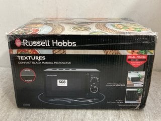 RUSSELL HOBBS TEXTURES COMPACT BLACK MANUAL MICROWAVE: LOCATION - G3