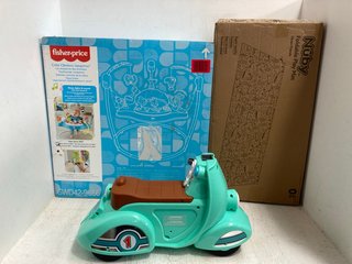 3 X ASSORTED BABY ITEMS TO INCLUDE FISHER PRICE LAUGH AND LEARN SMART STAGES SCOOTER: LOCATION - H1