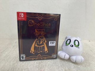 NINTENDO SWITCH WORLD MACHINE EDITION (SEALED) TO INCLUDE MINI CARTOON PLUSH IN WHITE: LOCATION - G7