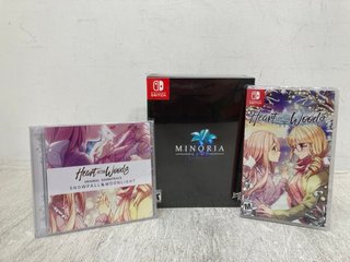 3 X ASSORTED GAMING ITEMS TO INCLUDE NINTENDO SWITCH HEARTS OF THE WOODS CONSOLE GAME (PEGI 17+): LOCATION - G7