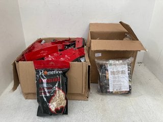 2 X BOXES OF ASSORTED OUTDOOR ITEMS TO INCLUDE HOMEFIRE WOOD WOOL FIRELIGHTERS TWIZZLERS: LOCATION - G8