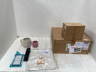 3 X BOXES OF ASSORTED ITEMS TO INCLUDE PINK DRIPPY MUG , MARSHMALLOW PUFT MUG: LOCATION - G9