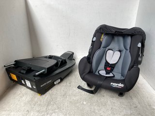 MAXI COSI ISOFIX CAR SEAT BASE IN BLACK TO INCLUDE 0+ GROUP BABY CARRIER IN GREY/BLACK: LOCATION - G20