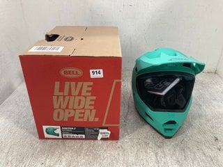 BELL SANCTION 2 MOTORCYCLE HELMET IN MATTE TURQUOISE SIZE: L: LOCATION - E18