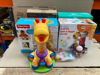 QTY OF ASSORTED BABY ITEMS TO INCLUDE 2 X BRIGHT STARS SPIN AND GIGGLE GIRAFFE: LOCATION - E17