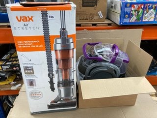 2 X ASSORTED CLEANING DEVICES TO INCLUDE VAX AIR STRETCH UPRIGHT VACUUM CLEANER: LOCATION - E17