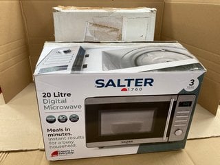 2 X ASSORTED APPLIANCES TO INCLUDE SALTER 20L DIGITAL MICROWAVE: LOCATION - E17