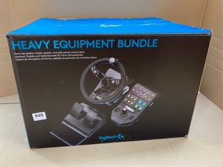 LOGITECH HEAVY EQUIPMENT BUNDLE FARM SIMULATION WHEEL , PEDALS AND SIDE PANEL CONTROL DECK RRP - £229: LOCATION - E16