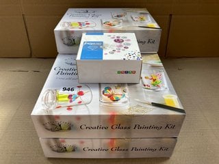 5 X HOUSE OF CRAFTS CREATIVE GLASS PAINTING KITS TO INCLUDE DIAMOND PAINTING KIT: LOCATION - E16