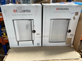 2 X ASSORTED BRABANTIA 2 X 30L BO TOUCH BIN AND TOUCH BIN HI RRP - £306: LOCATION - E16