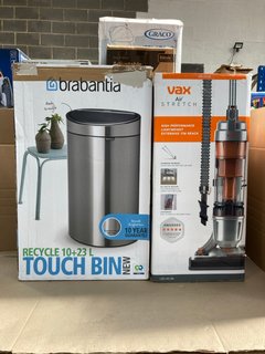 VAX AIR STRETCH UPRIGHT VACUUM CLEANER TO INCLUDE BRABANTIA 10L RECYCLE TOUCH BIN: LOCATION - E15