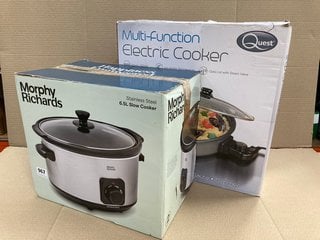 QUEST MULTI FUNCTION ELECTRIC COOKER TO INCLUDE MORPHY RICHARDS STAINLESS STEEL 6.5L SLOW COOKER: LOCATION - E14