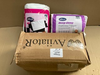 3 X ASSORTED BED ITEMS TO INCLUDE SILENT NIGHT DOUBLE SIZE DEEP SLEEP MATTRESS TOPPER: LOCATION - E13