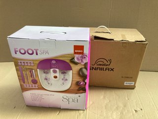 SNAILAX ELECTRIC MASSAGER TO INCLUDE SENSIO HOME FOOT SPA: LOCATION - E13